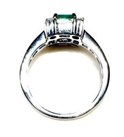 Ring Sommer Woman Classici in White Gold Smeraldo 0.53 Ct SME CT 0.53 DIA CT 0.74 E/VVS - SME CT 0.53 DIA CT 0.74 E/VVS